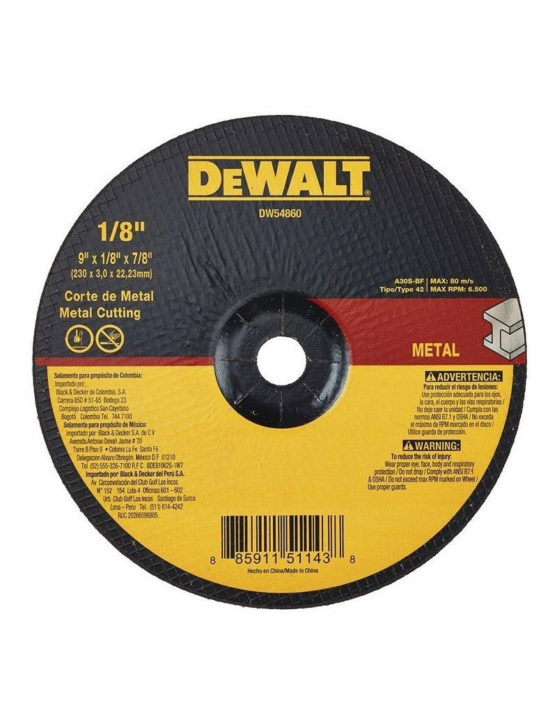 DISCOS 9X1-8X7-8 T-27 DEWALT