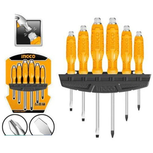 JGO 6 DESTORNILLADORES PASANTES INGCO HSGTDC180601