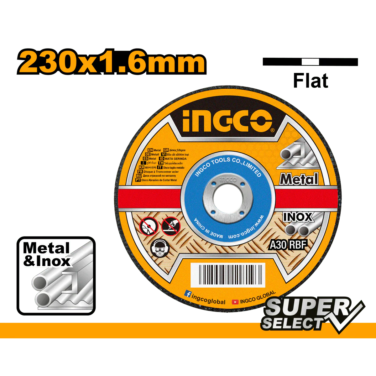 DISCOS 9X1-16X7-8 INGCO MCD162301